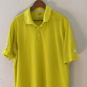 ADIDAS Climalite Golf Polo Shirt Yellow Short Sleeve